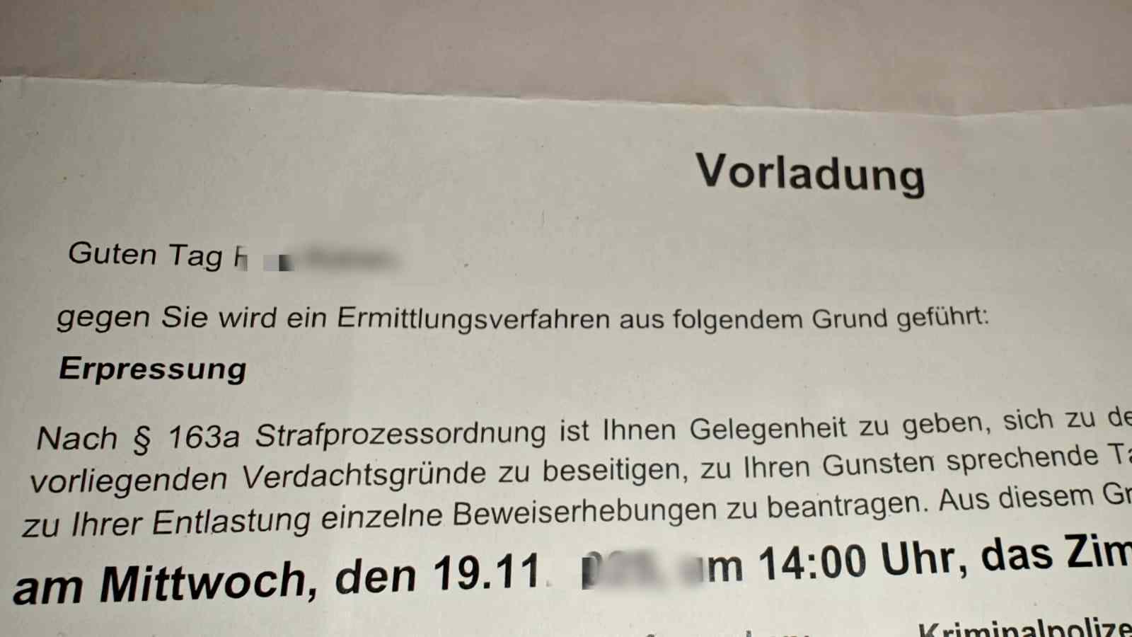 Vorladung Polizei